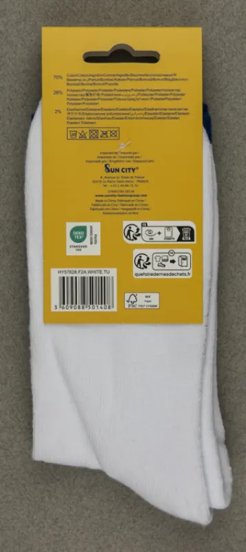 Vue 2 – Chaussettes sport logo bleu